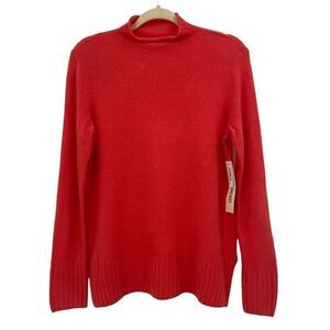 Goodthreads Wool Blend Mock Neck Sweater Coral Pink Small NWT